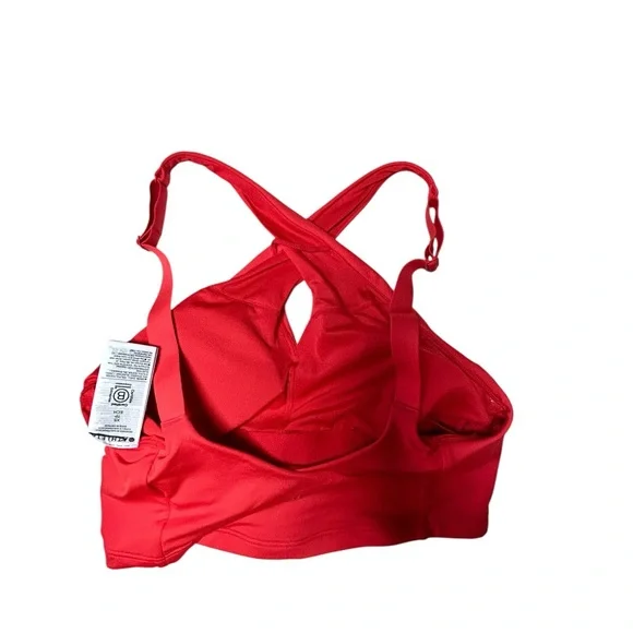 ATHLETA orange cross front cross back high neck swim bikini top size XS NWOT - Picture 3 of 7